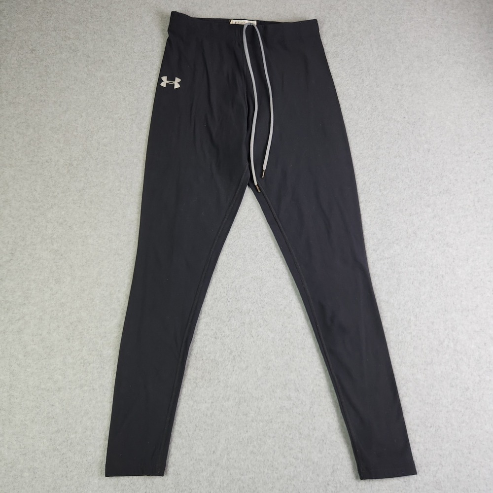 Under Armour‎ ColdGear Leggings Womens Medium Black Logo Training Drawstring